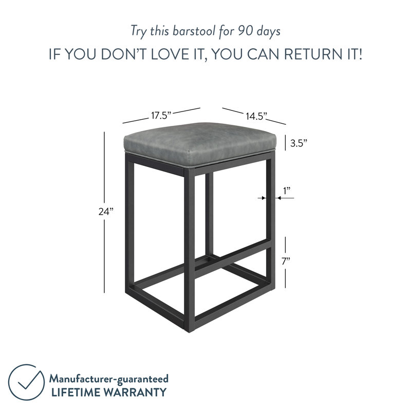 Nelson 24" Counter Stool by Nathan James, Grey/Black