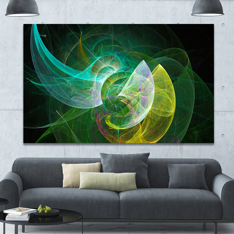 «Green Mystic», impression psychédélique sur toile tendue, H 20 po x l 20 po x P 1 po