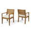 Ensemble de 2 chaises de salle à manger d'extérieur, sablé naturel teint avec coussin beige-1853823521-1853823522