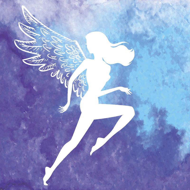 Running Winged Woman by Drakonova - Wrapped Canvas Print, 30cm H x 30cm W