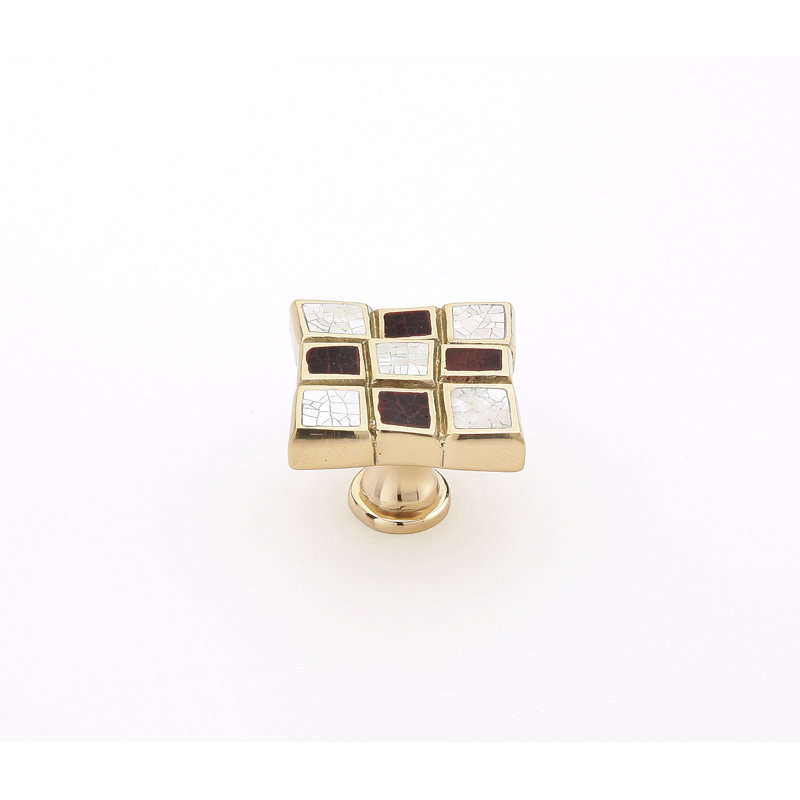 Schaub Avalon Bay 1-3/8" Square Cabinet Knob, Polished Brass