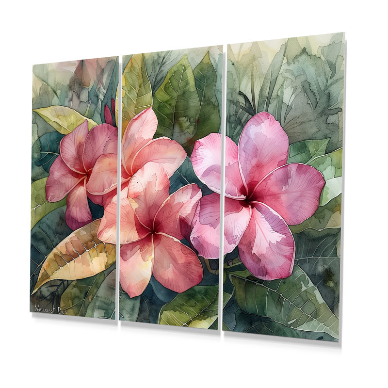 Greilickville - ensemble d'art mural Plumeria, H 28 po x l 36 po x P 1 po, Métal métal
