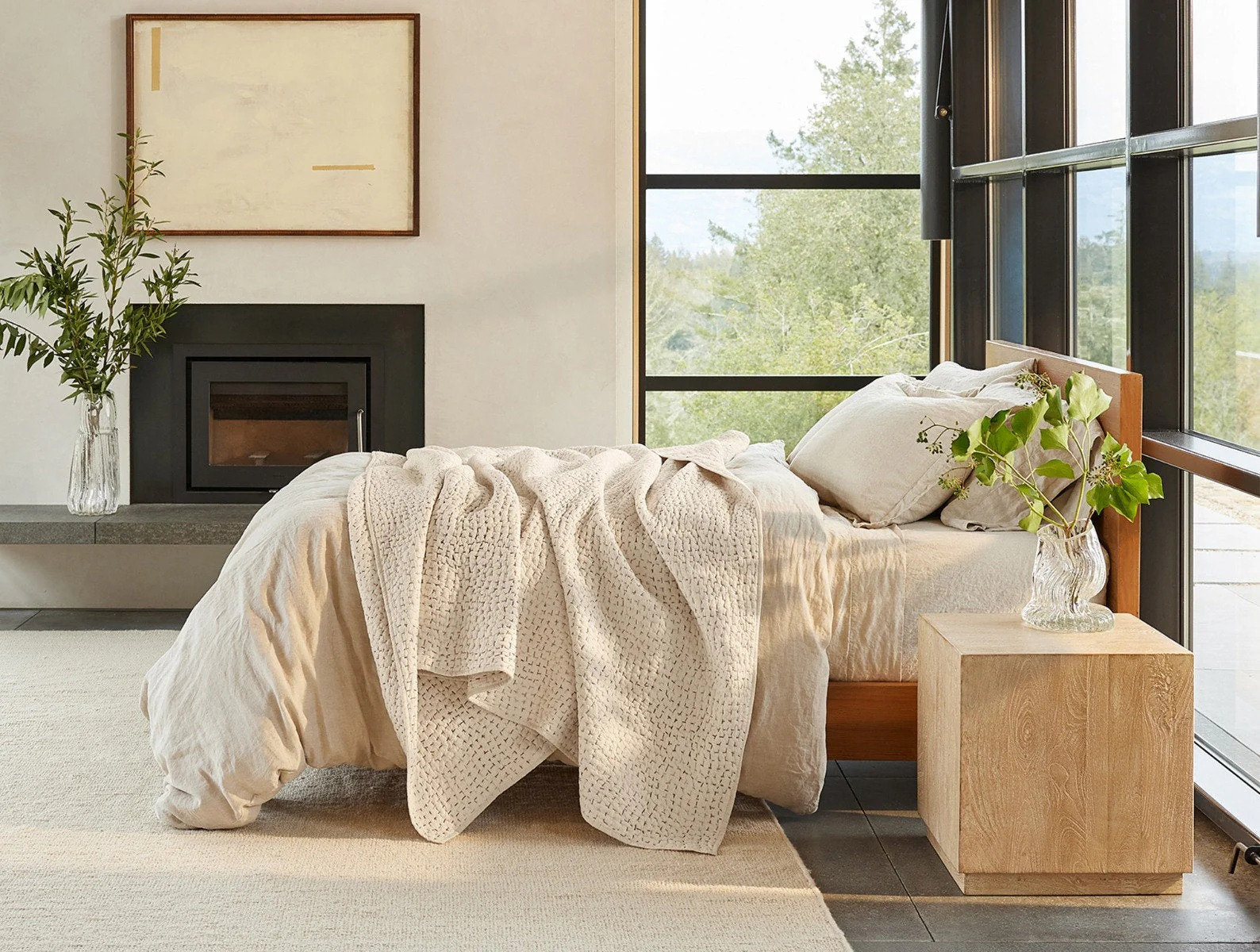 Organic Relaxed Linen Duvet Cover, Undyed Chambray, King/Cal King Duvet Cover