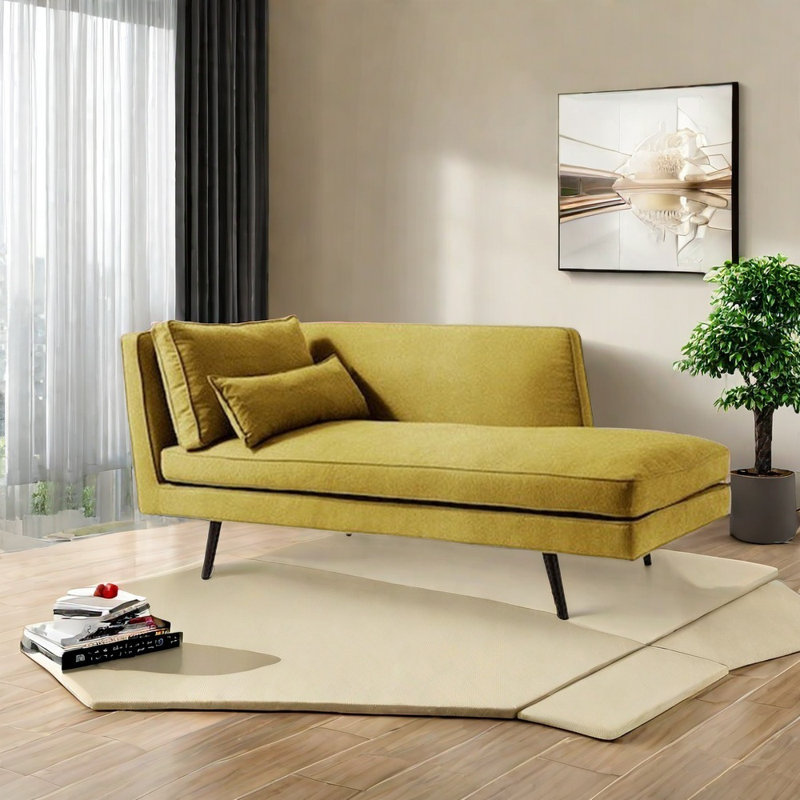 Chaise en bouleau élégante et confortable, Jaune, Orienté à gauche (vu de face)