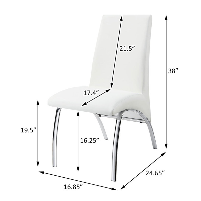 Chaises d'appoint rembourrées Jalna en blanc et argent