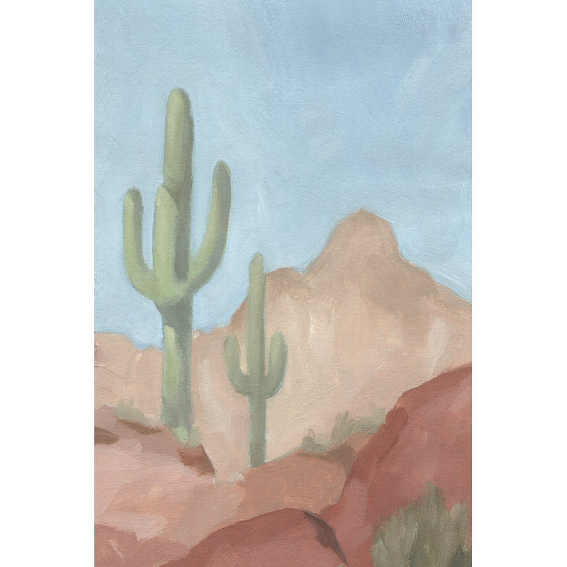 Sunny Saguaro II by Jacob Green - Wrapped Canvas Painting, 46cm H x 30cm W x 3.8cm D