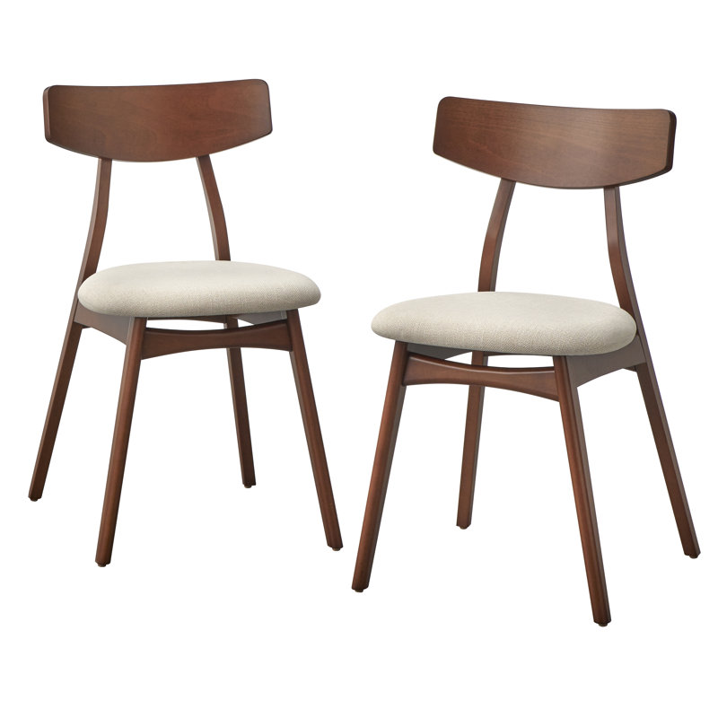 Brunehilde Side Chair, Walnut, Beige