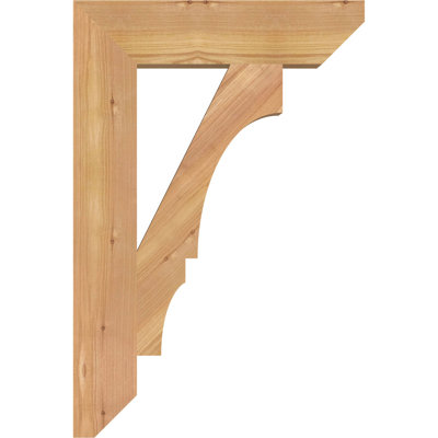 3 1/2"W x 16"D x 24"H Balboa Slat Smooth Bracket, Western Red Cedar