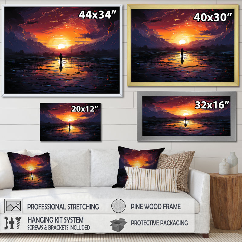 Amethyst Desert Sands Journey IV - Desert Wall Art, Black Closed Corner Framed, 12" H x 20" W x 1" D