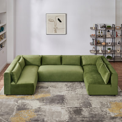 Brackely Modular Velvet 3-Piece Sectional