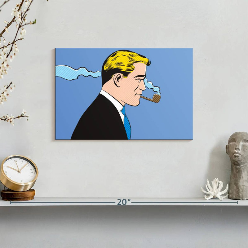 Leisha Man Smoking A Pipe, 8" H x 12" W