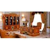 2 Piece Solid Wood Rectangular Executive Desk Office Set with Chair