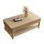 Table basse 47,24 "en bois massif à plateau relevable avec rangement caché, table de salle à manger rectangulaire cannelée avec pieds à colonnes romaines pour le salon-551604159