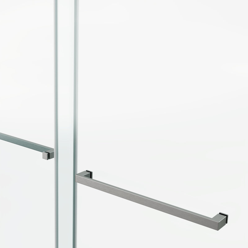 Porte de douche coulissante double 60 po L x 76 po H, Brushed Nickel