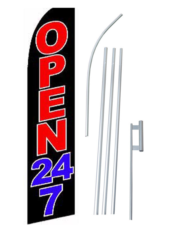 Double Sided 144'' H x 30'' W Polyester Flag Set