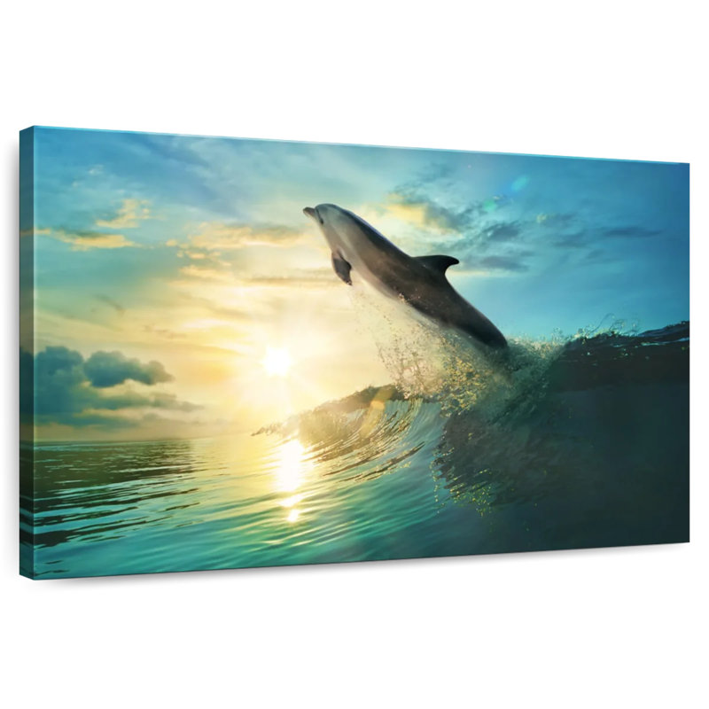 Brampt Sunset Dolphin, 34" H x 51" W