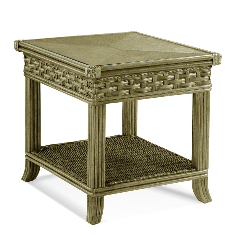 Somerset Glass End Table, Brass
