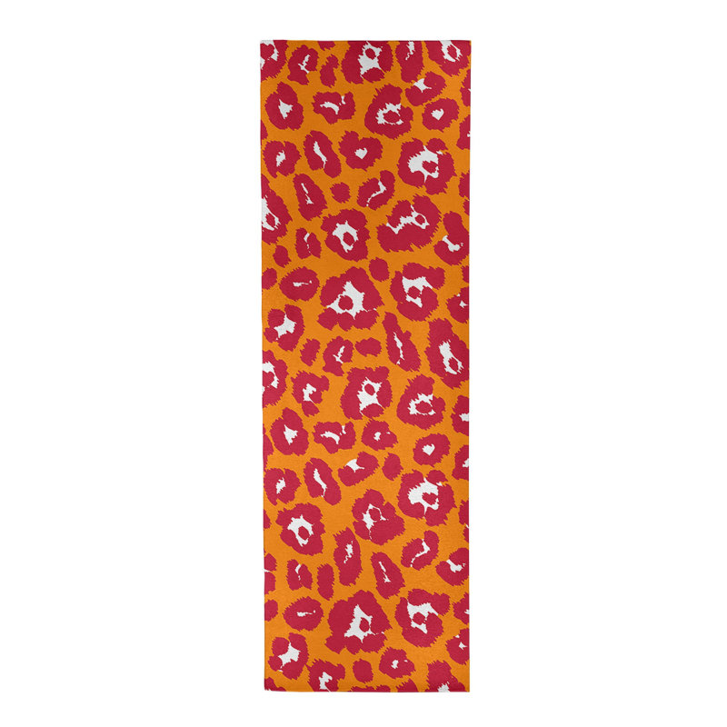Imprimé animalier orange/rouge/blanc Tapis décoratif, Tapis de couloir 2 pi 6 po x 8 pi