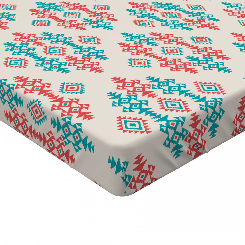 Microfiber Geometric Fitted Sheet, Twin Fitted Sheet