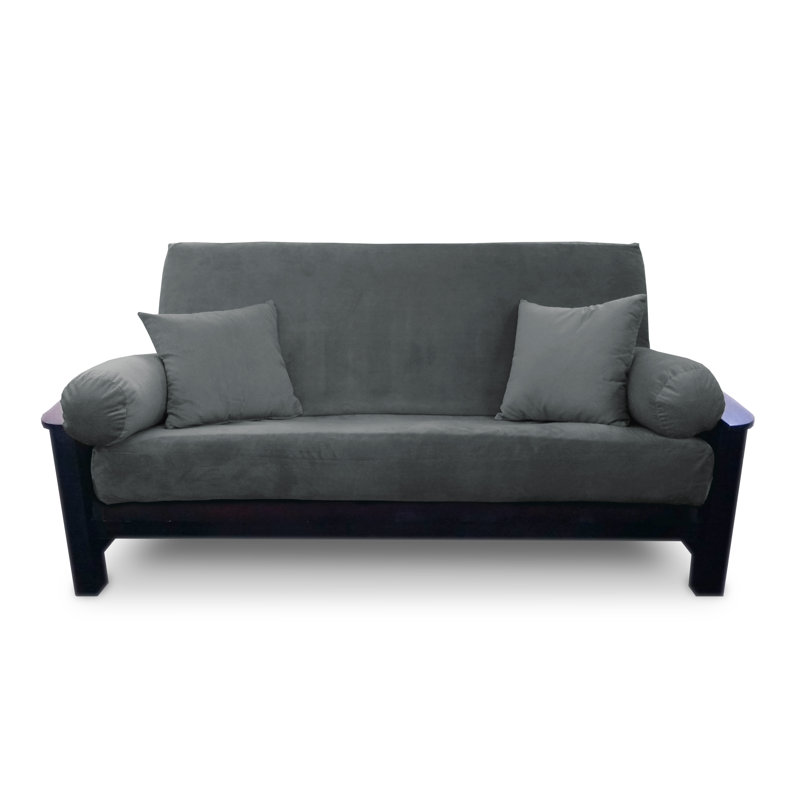 Housse de futon - texture chenille Samantha, Simple, Mélange de polyester ardoise