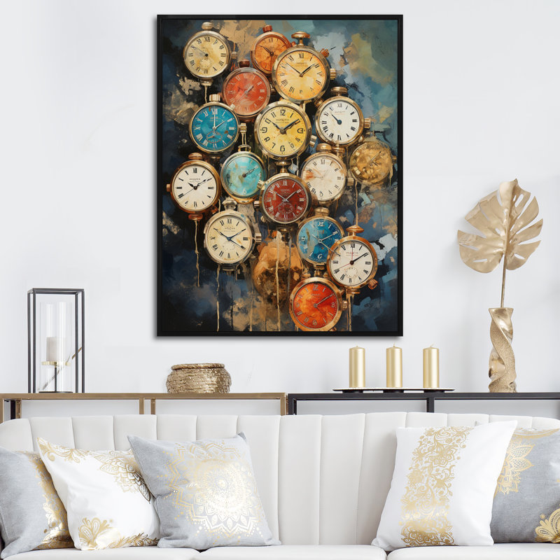 «Watches Temporal Echoes» sur impression sur toile, Cadre flottant noir, H 44 po x l 34 po x P 1,5 po