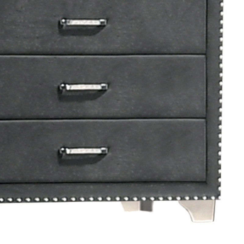 Commode à 5 tiroirs Gudger, gris