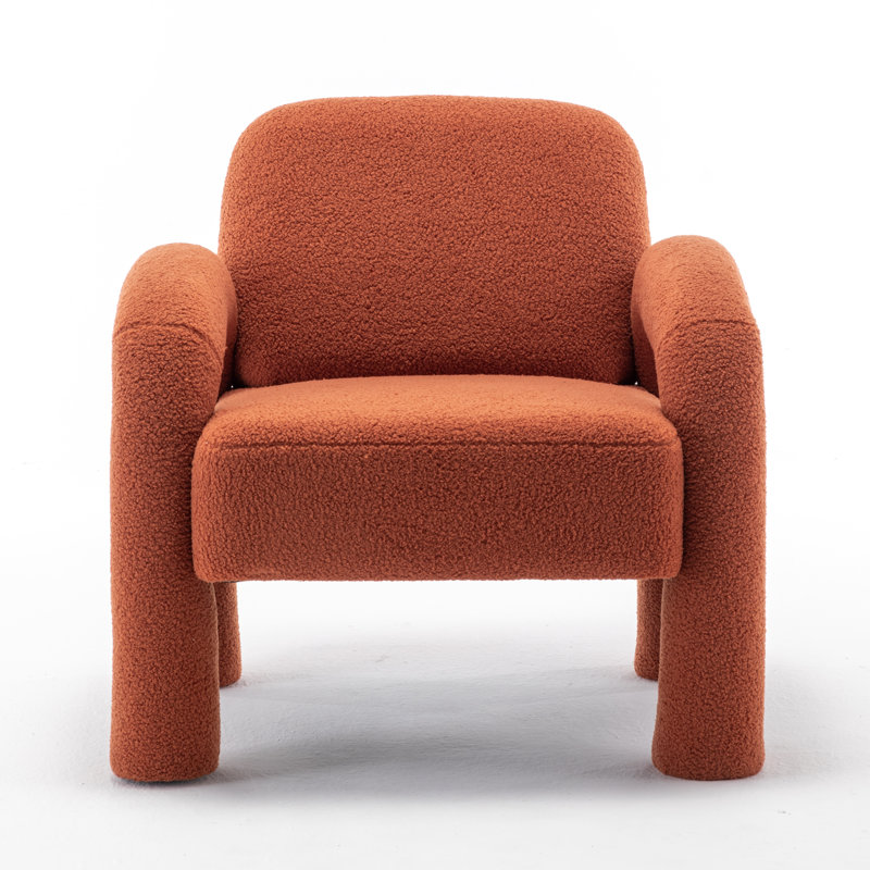 Upholstered Armchair, Orange 100% Polyester