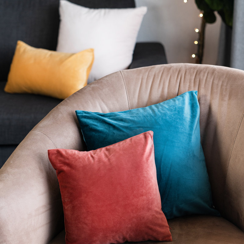 Housse de coussin rectangulaire en velours, Doré