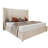 Leesburg King Hydraulic Lift Storage Bed, Upholstered Wingback Bed with Channel Tufted Headboard, Cream-1199468025-1199468006