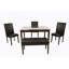 Ensemble de salle à manger 5 pièces avec chaises et banc, plateau en faux marbre, polyvalent et élégant pour toute maison-1090588901-1090588920