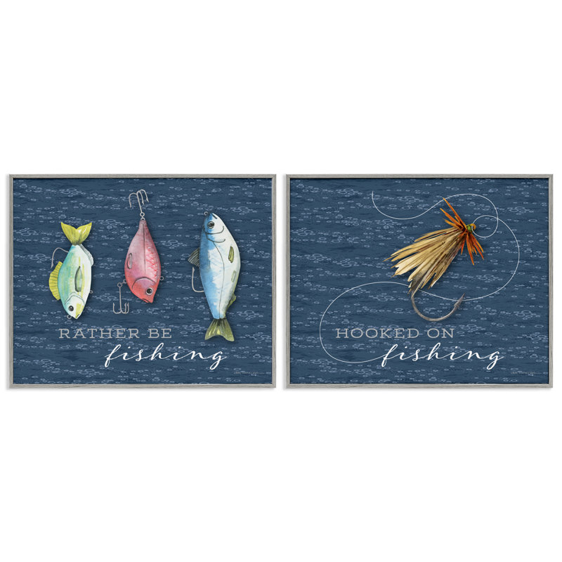 "Récréations de pêche", ensemble de 2 giclées encadrées, design par Holly Thomas Stein, H 24 po x l 30 po