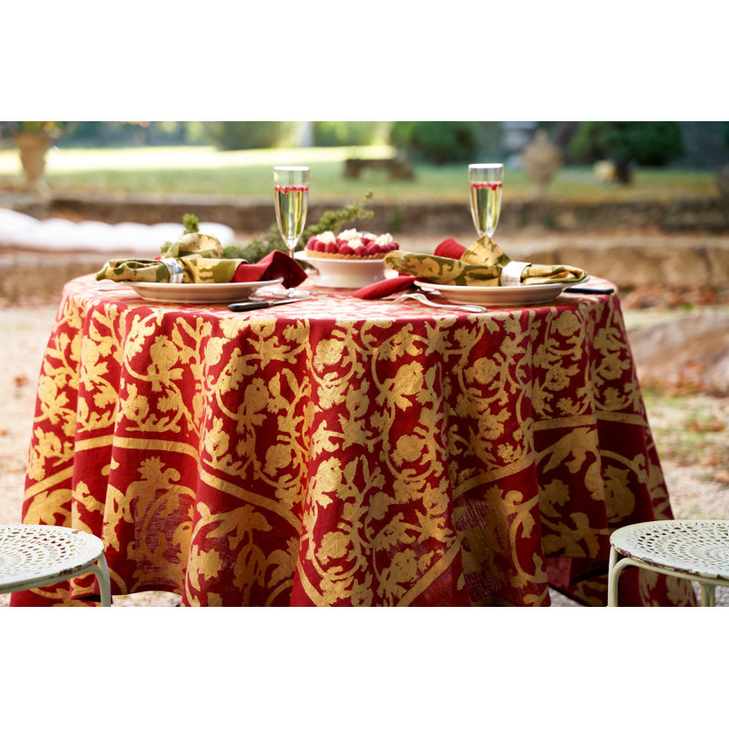 Saint-Rémy DOr Handmade Floral Tablecloth, Rouge