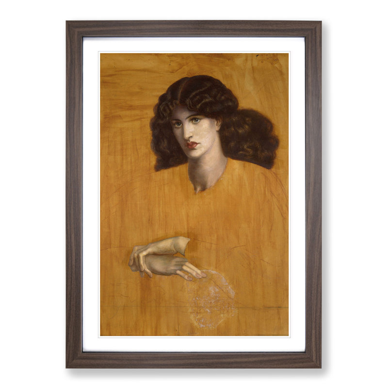 The Lady of Pitty by Dante Gabriel Rossetti - Picture Frame Painting, Walnut, 65cm H x 48cm W x 2cm D