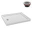 Base de douche en acrylique blanc brillant avec drain à gauche 42 po x 34 po Streamline