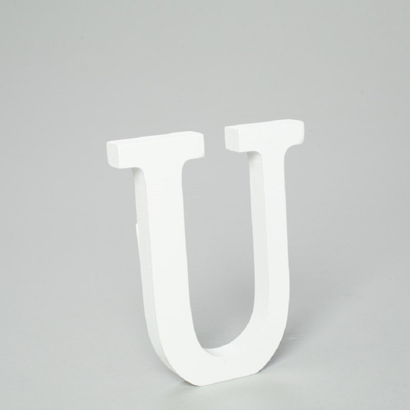 Bloc de lettres en bois, U