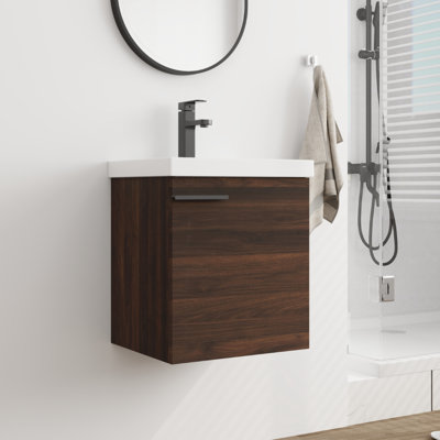 Kasyn 18.44 " W Free Standing Wall Mounted 1 Single Vanity Bathroom Vanity With Ceramic Top