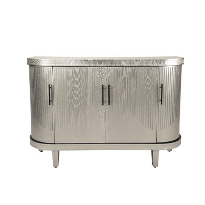 47.2-Inch Champagne Console Table: Wooden Sideboard With 4 Doors And Adjustable Shelves For Living Area, Kitchen, Bedroom Sideboard: Champagne Interior Spaces