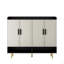 Buffet, armoire à chaussures avec 4 portes Grande armoire de rangement pour chaussures moderne avec tablettes réglables pour vestibule