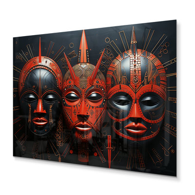 " Red African Masks I "