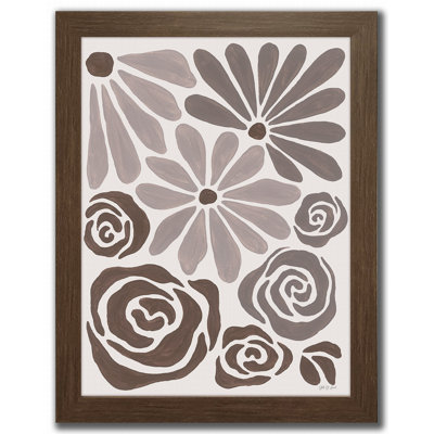 Mocha Blooms II, art mural encadré