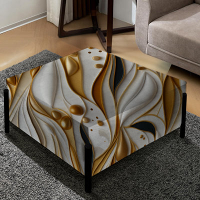 Grand repose-pieds carré Marble