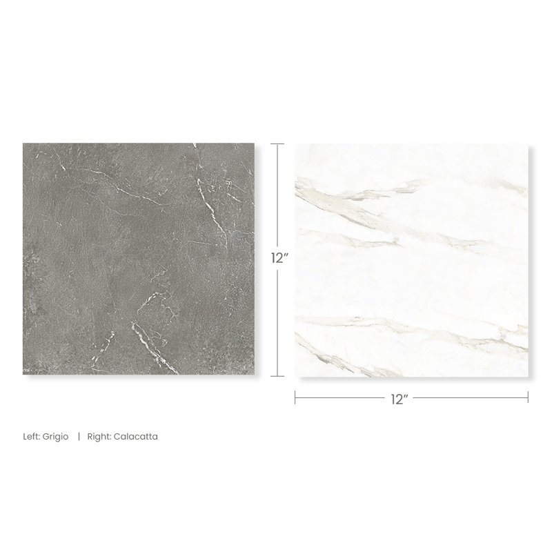 Carrelage pour mur et plancher Ravenna, Blanc / Gris