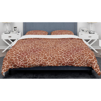 Ensemble de housse de couette mid-century en fourrure leopard