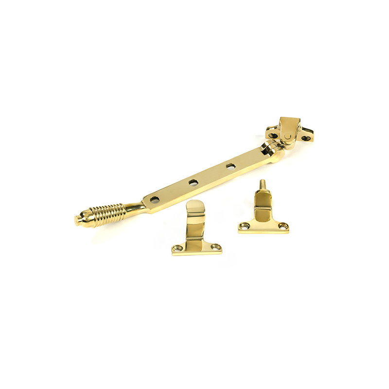 Reeded Stay (Steel Window), Polished Brass, 24.4cm H x 3cm W x 1.3cm D