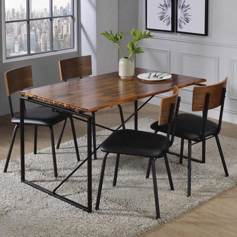 Dining Table With Metal Sled Base