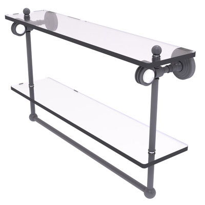 Jarrell 2 Piece Glass Tiered Shelf with Towel Bar