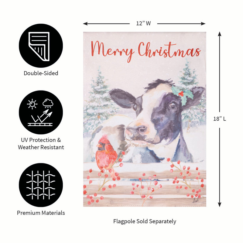 Drapeau de jardin Farm Cow and Cardinal