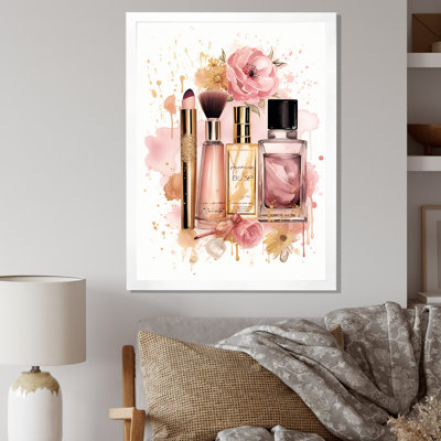 Impression sur toile rose et dorée, "Boho Chic Beauty I"