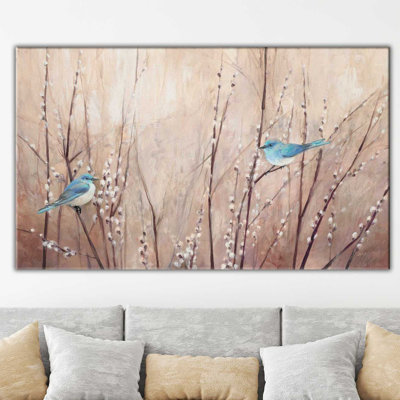 «Pretty Birds», reproduction de peinture acrylique sur toile