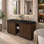 Meuble-lavabo double sur pied Lumene 60" Winston en noyer avec lavabo en quartz intégré, panneaux cannelés, portes à fermeture amortie, étagère centrale ouverte, lavabo noir en option, meuble de salle de bain moderne-1725796188-1716938516